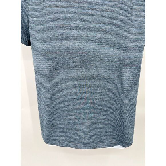 Lululemon Evolution Polo Men's Small Shade Stripe Indochine Blue Heathered Black - Picture 11 of 12